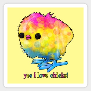 I Love Chicks! Pan Sticker